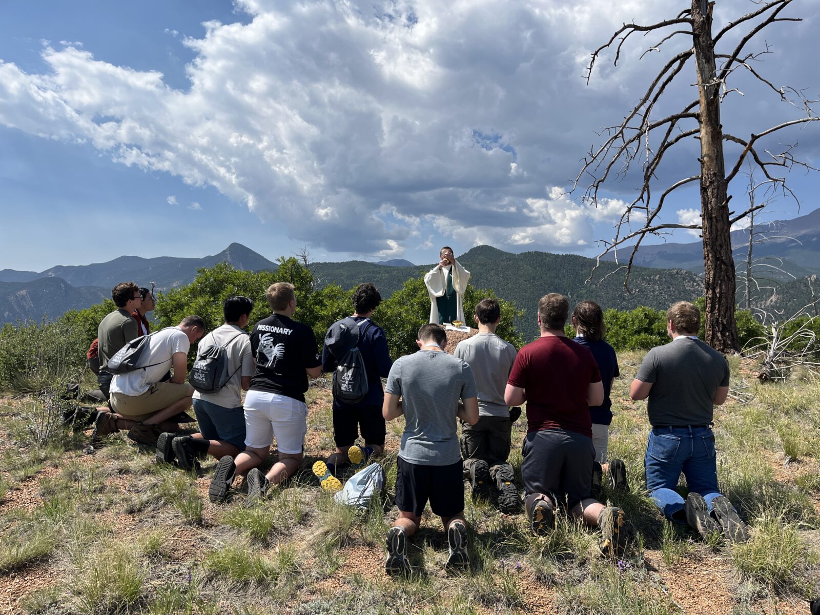 men on Undergraduate backpacking pilgrimage