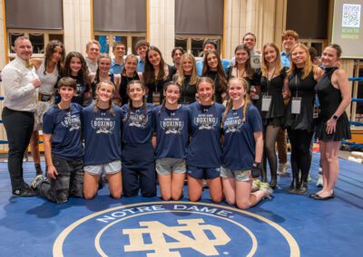 Group picture of all participants from the University of Notre Dame male and female boxing club.