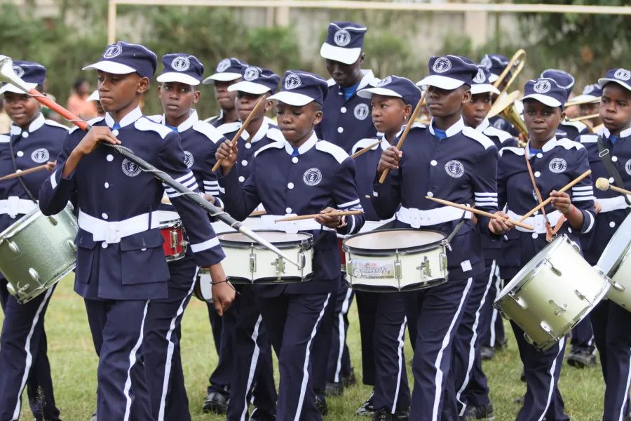 2026 St Joseph Celebration 1 Students dressed in band uniforms playing instruments performed at the St. Joseph’s Hill Senior Secondary School (S.S.S.) in Kyarusozi, Uganda celebration for the Feast of St. Joseph
