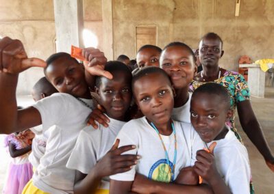 Students at Eden Academy in Utegi, Tanzania gathered outdoors