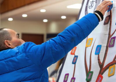 Young male lay collaborator participating in an activity at the annual meeting of lay missionaries held at Parroquia San Roque (San Roque Parish), a Holy Cross parish in Chile.