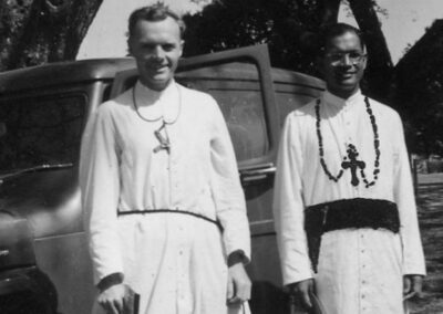Servant of God, Archbishop Theotonius Ganguly stands next to a fellow religious